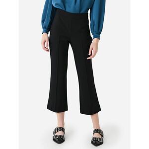 Vince Mid Rise Pintuck Crop Flare Pants Side Zip Slacks Pockets Black Size Med